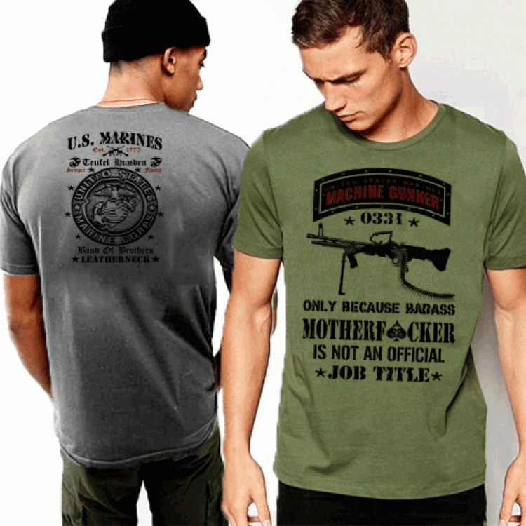 USMC 0331 Machine Gunner Badass Marine Infantryman Devil Dog TShirt